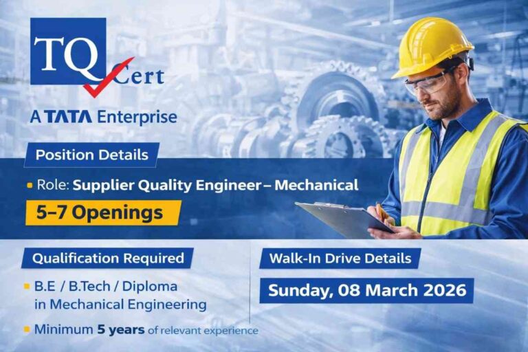 TQ Cert Services Private Limited – Walk-In Drive (Vadodara | 08 March 2026)