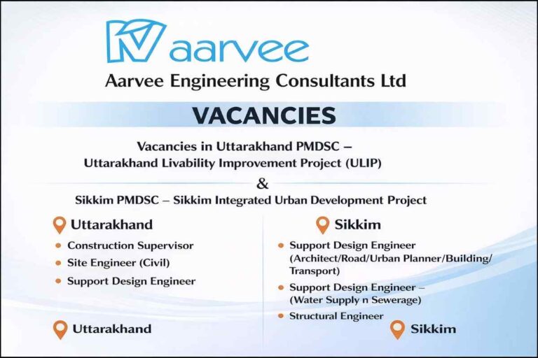 Aarvee Engineering Consultants Ltd Hiring 2026 | ULIP & Urban Development Project Jobs