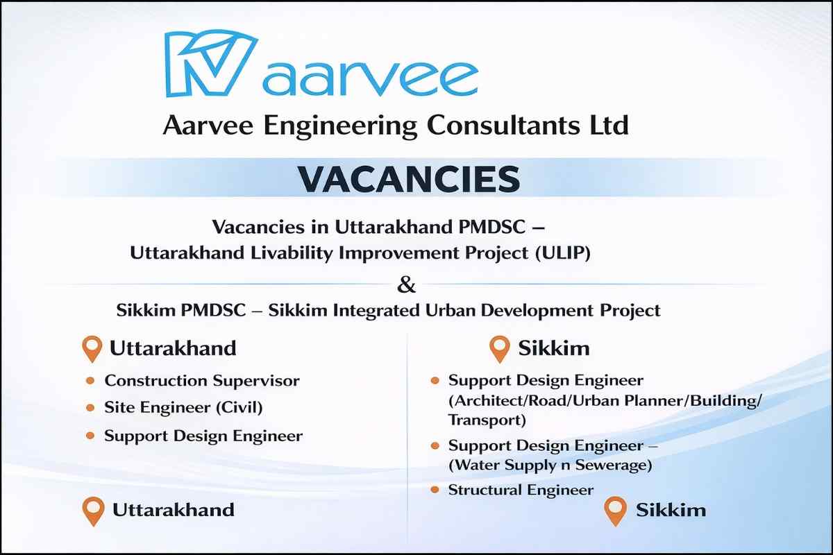 Aarvee Engineering Consultants Ltd Hiring 2026 | ULIP & Urban Development Project Jobs