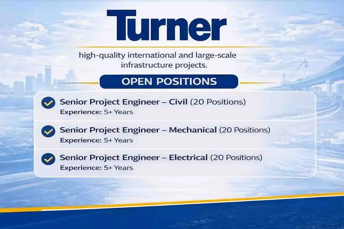 Turner Recruitment 2026 | Senior Project Engineer Jobs | Civil Mechanical Electrical Hiring 2026