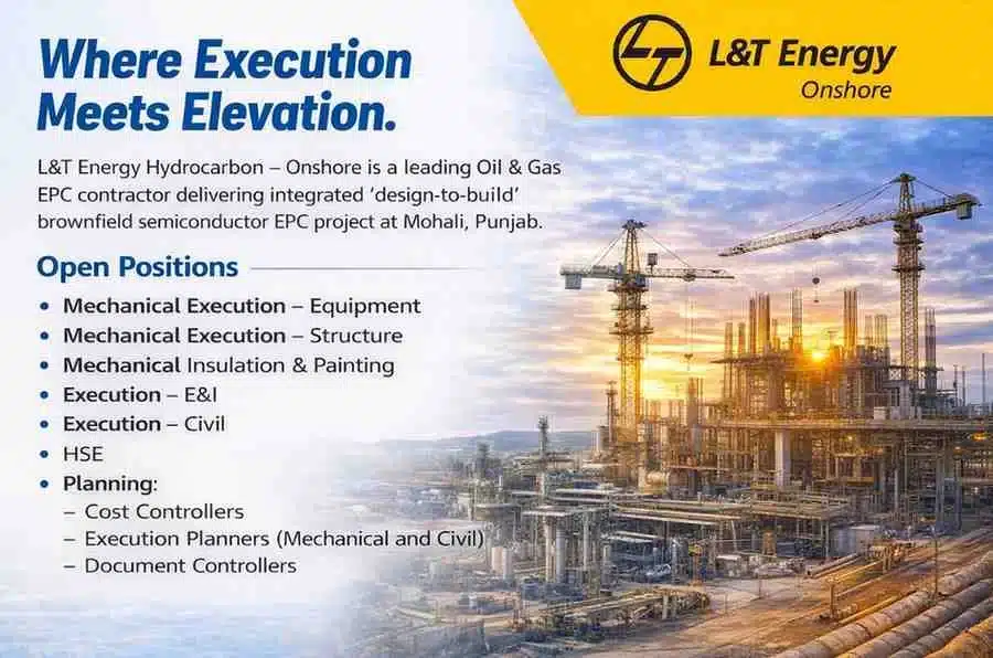 L&T Energy Hydrocarbon Recruitment 2026 | Oil & Gas Jobs | Walk-in Interview Bhubaneswar | EPC Projects