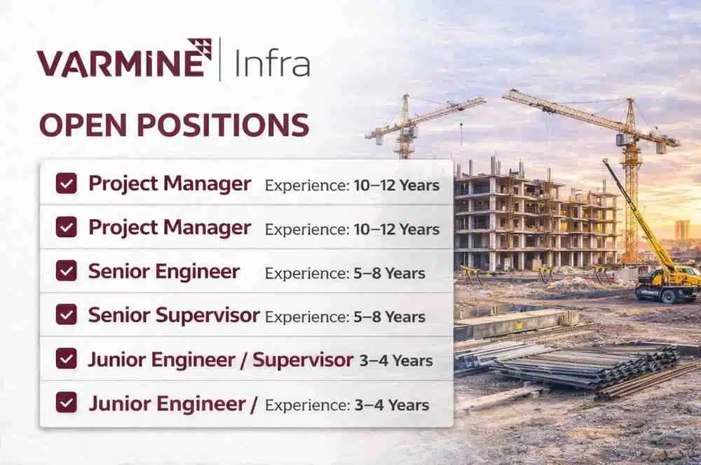 Warmine Infra Recruitment 2026 | Project Manager, Engineer & Supervisor Jobs in Ahmedabad (MIVAN Projects)