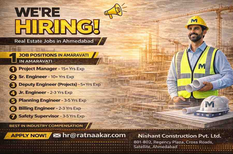 Ratnaakar (Nishant Construction) Hiring 2026 | Civil Engineer Jobs Ahmedabad