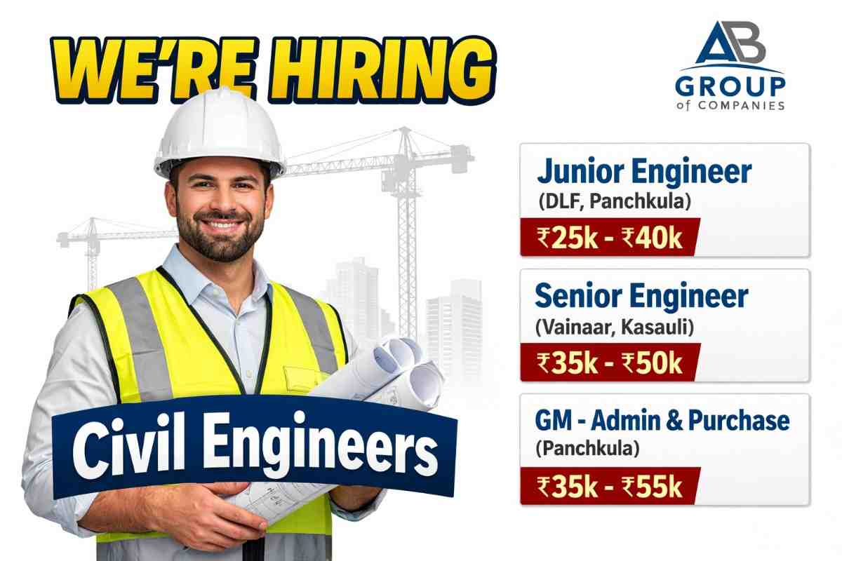 AB Group Recruitment 2026 | Civil Engineer Jobs in Panchkula & Kasauli