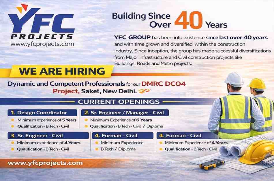 VFC Projects Recruitment 2026 | DMRC Project Jobs in Delhi
