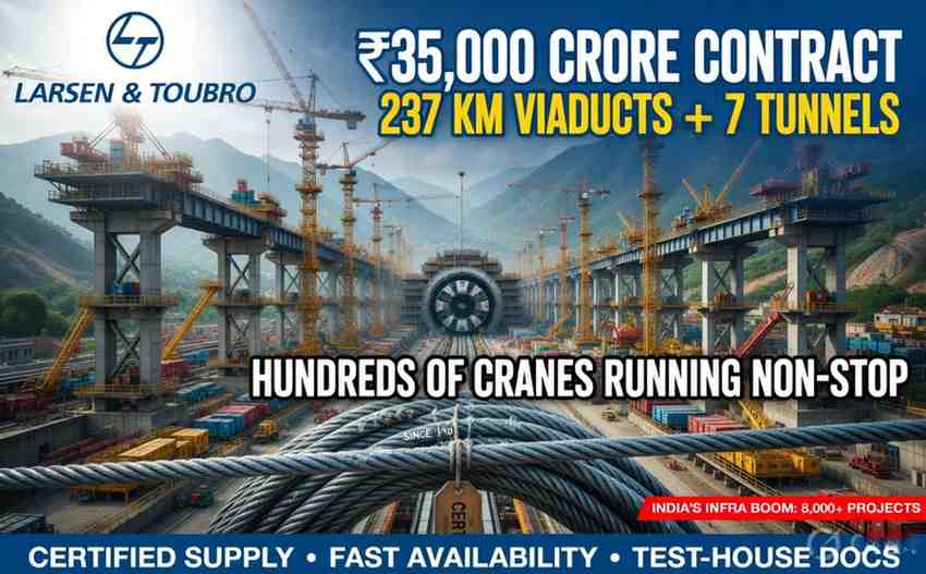 L&T High Speed Rail Project 2026 | ₹35,000 Crore Contract Boosting Infrastructure & Wire Rope Demand