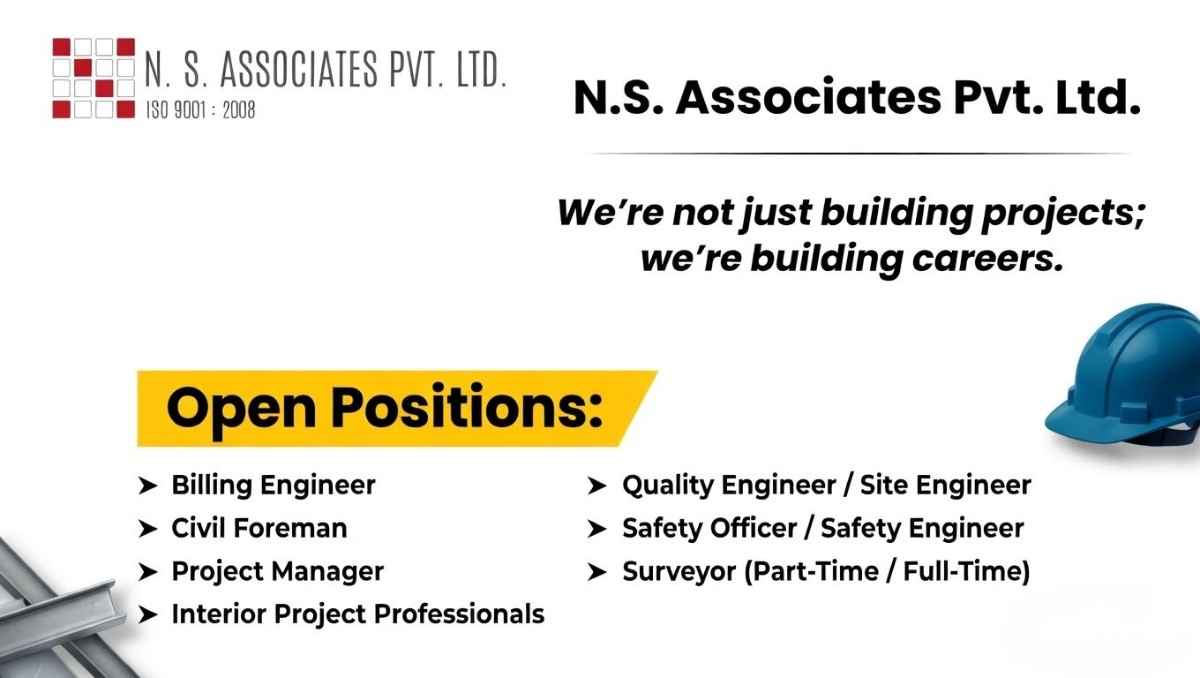 NS Associates Recruitment 2026 | Billing Engineer, Project Manager, Safety & Surveyor Job