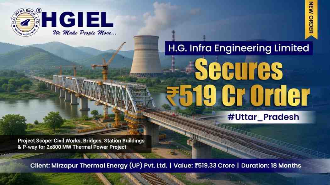 HG Infra Engineering Limited Wins ₹519 Cr Railway Infrastructure Project in Uttar Pradesh | Mirzapur Project Update