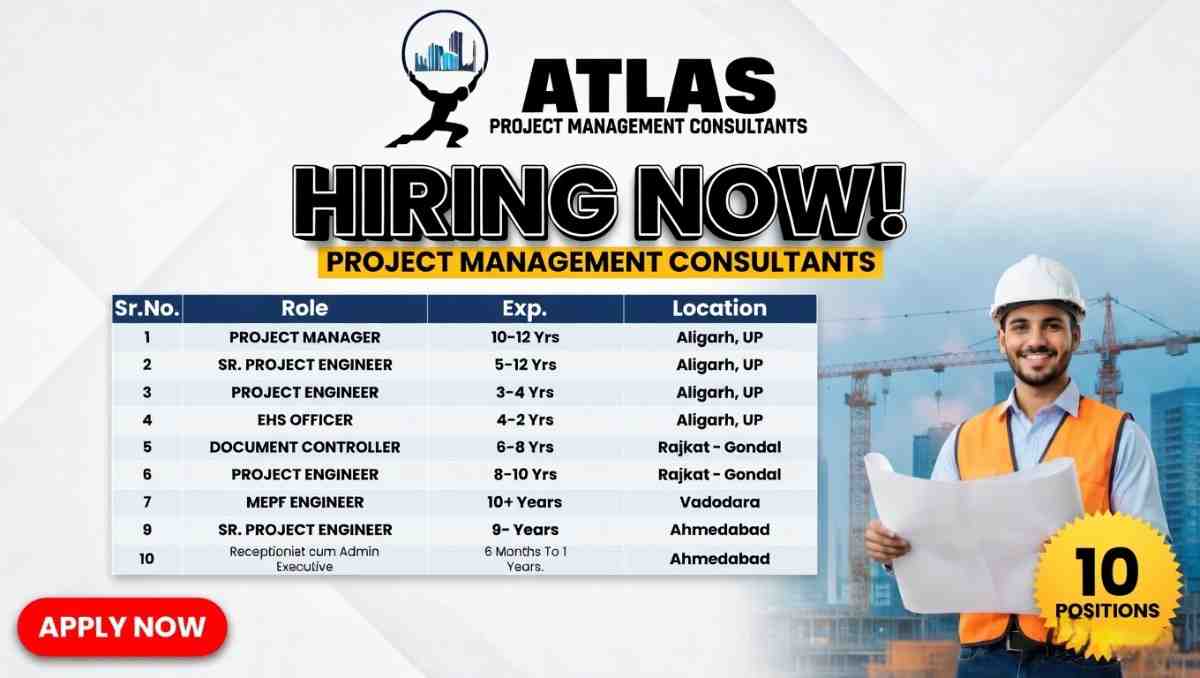 Atlas PMC Jobs 2026 | Project Manager, Engineer, MEPF, EHS & Admin Hiring
