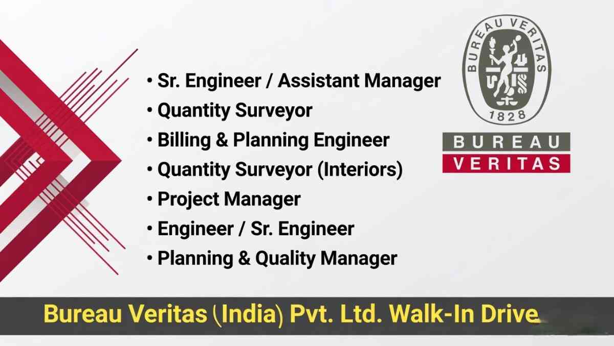 Bureau Veritas Jobs 2026 Chennai | Civil, Mechanical, QS, Planning, Project Manager Walk-in Drive