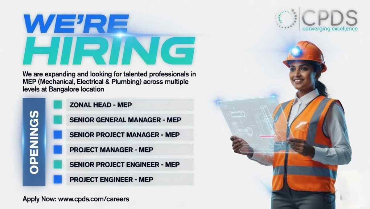 CPDS India Recruitment 2026 Apply Online | MEP Jobs in Bangalore (All Levels)