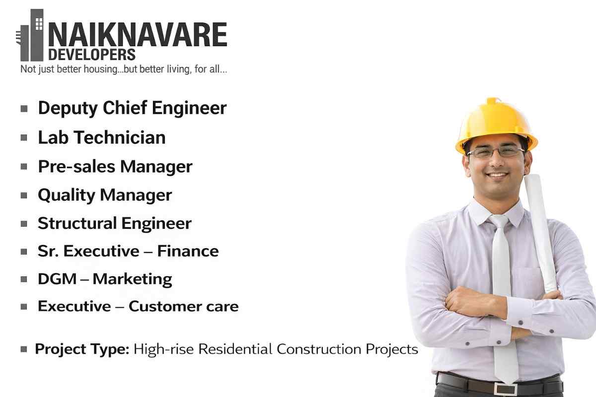 Naiknavare Developers Recruitment 2026 | Engineer, Presales, Finance & Marketing Jobs in Pune
