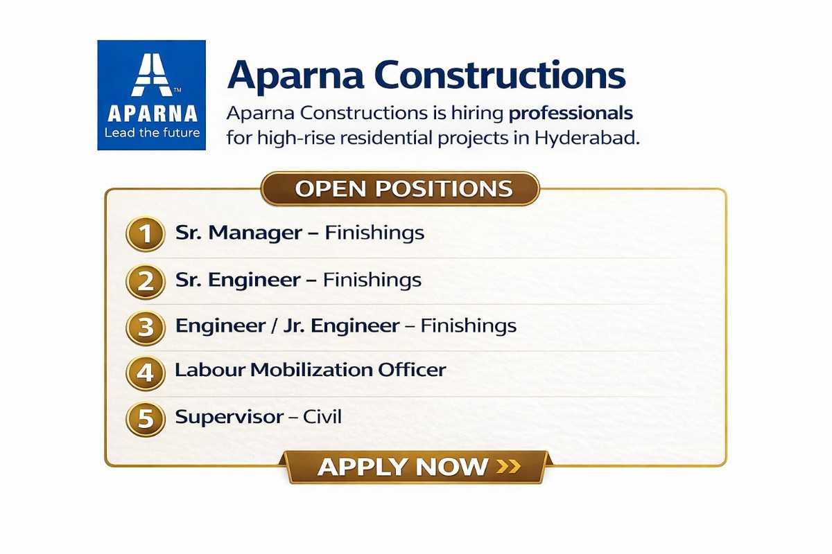 Aparna Constructions Hiring 2026 | High-Rise Construction Jobs Hyderabad | MIVAN Experience
