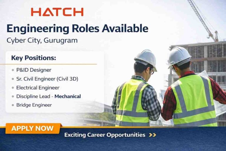 Hatch India Hiring 2026 | Engineering Jobs Gurugram | Civil, Electrical, Structural