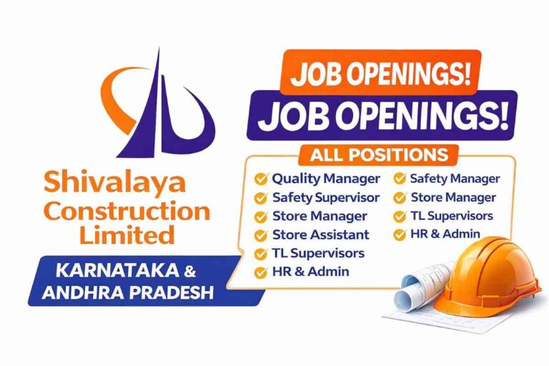 Shivalaya Construction Limited Recruitment 2026 | Transmission Line Jobs in Karnataka & Andhra Pradesh