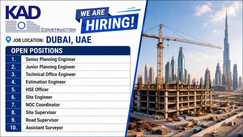 KAD Construction Recruitment | For Ongoing Roads and infrastructure Projects