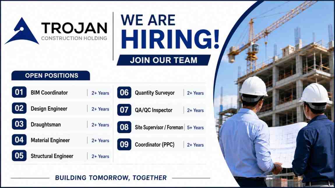Trojan Construction Vacancy | Hiring for Multiple Positions