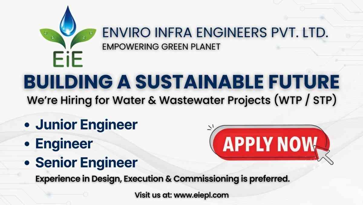 Enviro Infra Engineers Ltd Recruitment 2026 | Junior Engineer, Engineer Jobs in Maharashtra | WTP STP Water Projects Vacancy