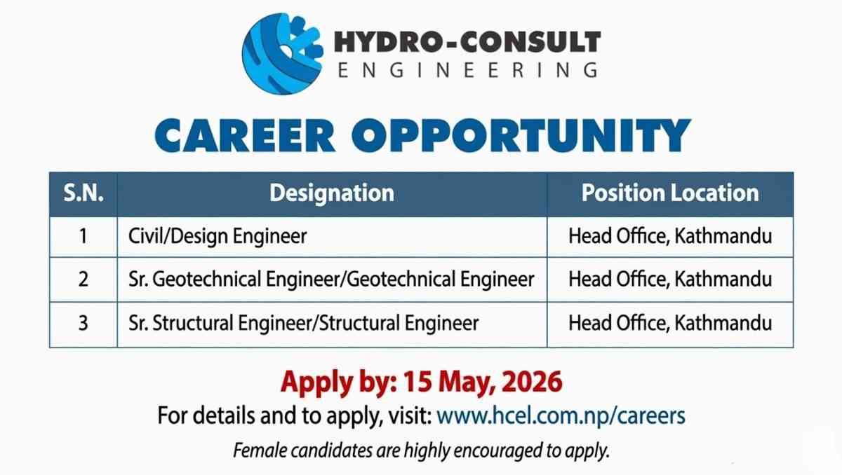Hydro-Consult Engineering Ltd Recruitment 2026 | Civil, Geotechnical & Structural Engineer Jobs in Nepal
