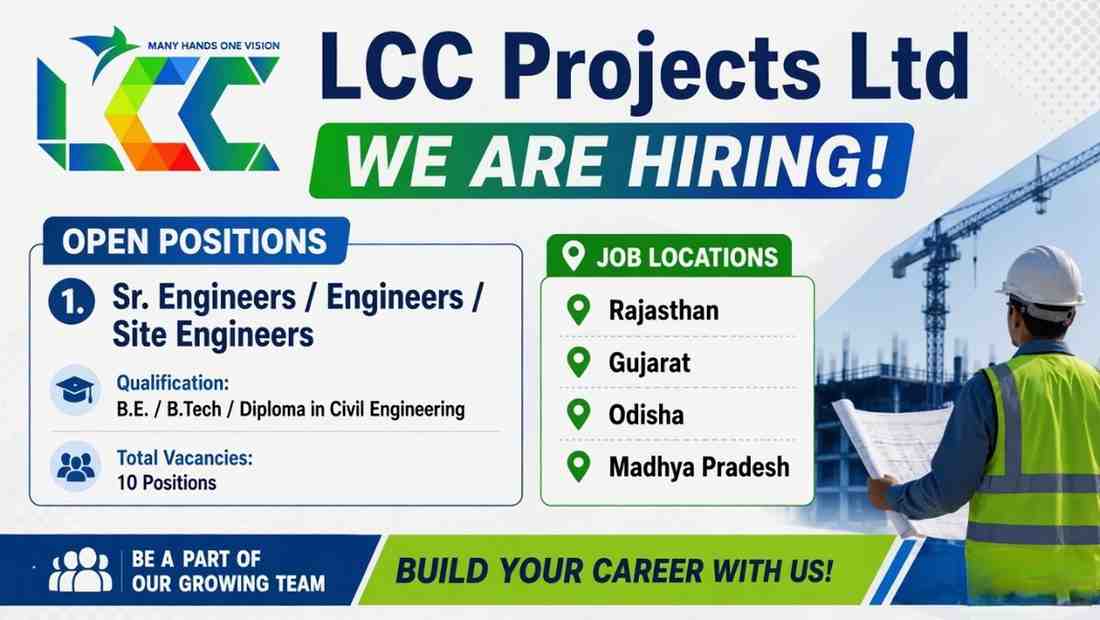 LCC Projects Ltd Recruitment 2026 | Civil Engineer & Site Engineer Jobs | Water Infrastructure Projects
