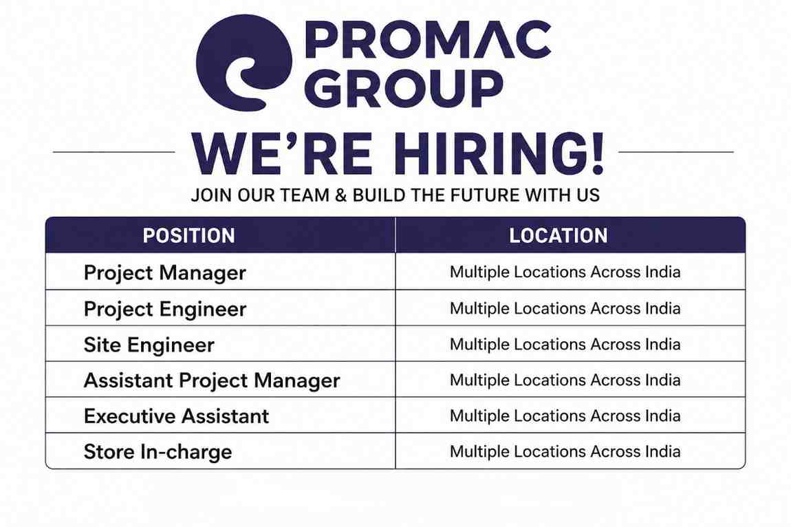 PROMAC Group Recruitment 2026 | Project Manager, Site Engineer & MEP Jobs Across India