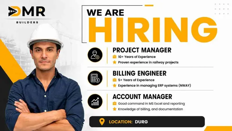 DMR Builders Hiring 2026 | Railway Project Manager, Billing & Accounts Jobs
