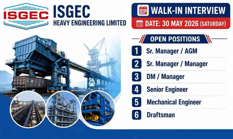 ISGEC Heavy Engineering Job Vacancy 2026 | Conveyor, Wagon Tippler & Structural Design Jobs | Bulk Material Handling Project Jobs in Pune