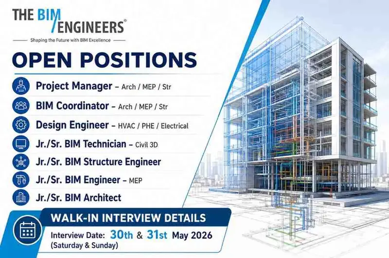 The BIM Engineers Walk In Interview | For BIM, MEP & Design Professionals | Walk In on 30th & 31st May 2026