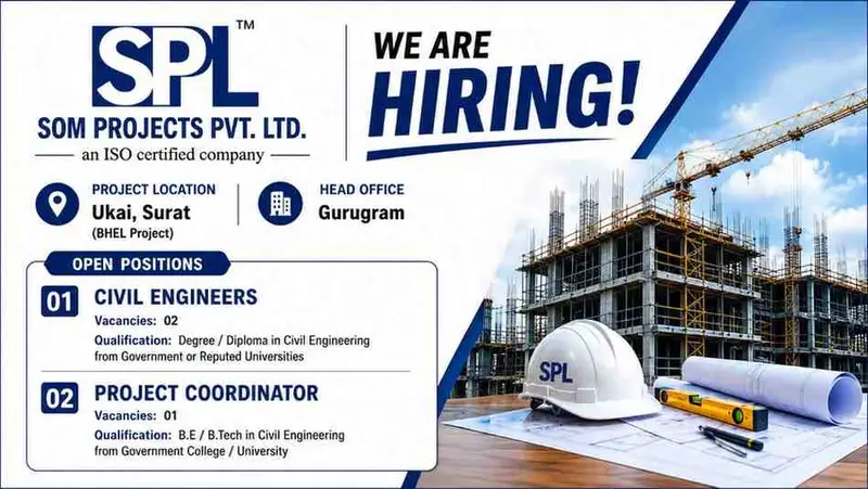 SOM Projects Pvt Ltd Job Vacancy 2026 | Civil Engineer & Project Coordinator Jobs for BHEL Project