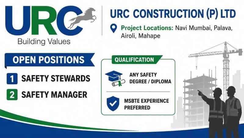 URC Construction Recruitment 2026 | EHS & Project Safety Openings in Navi Mumbai | Data Center Project Jobs