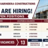 varindera construction Recruitment 2026 | Civil Supervisor & Foreman Jobs for Residential and Commercial Building Projects