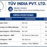 TÜV India Pvt. Ltd. Recruitment 2026 | Project Head, Planning Manager, MEP Engineer & Safety Officer Jobs in Pune