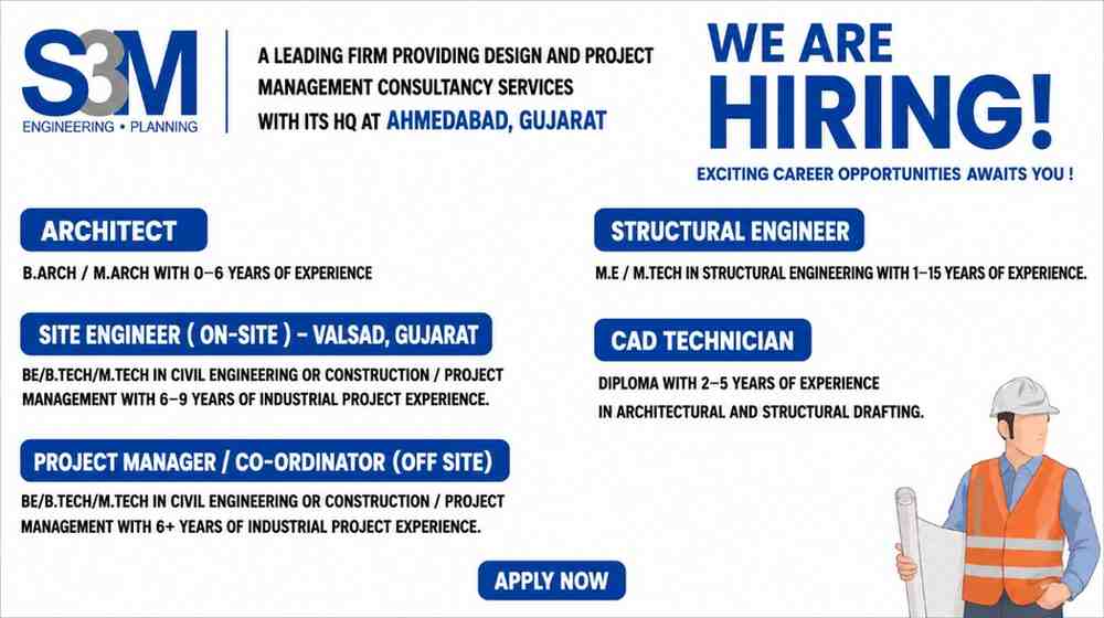 SM Engineering Hiring Architects, Site Engineers, Project Managers, Structural Engineers & CAD Technicians