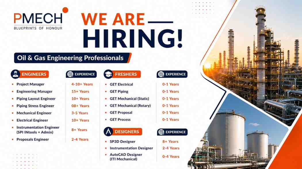 PMECH Recruitment 2026 | Oil & Gas Engineering Jobs for Experienced Professionals & Fresh Graduates