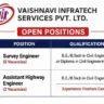 Vaishnavi Infratech Services Recruitment 2026: Assistant Highway Engineer & Survey Engineer Jobs | Freshers Can Apply