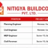 Nitigya Buildcon Jobs 2026 | Planning Engineer, Civil Engineer, MEP Engineer & Civil Foreman Vacancies for High-Rise Projects