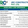 URC Construction Recruitment 2026 | Data Center Project Jobs for Civil, MEP, Planning & QA/QC Engineers