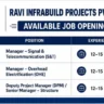 Ravi Infrabuild Projects Recruitment 2026 | Railway S&T, OHE Manager & DPM Structure Jobs | Chhattisgarh