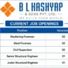 BL Kashyap & Sons Pvt. Ltd. Recruitment 2026 | Shuttering Foreman, Steel Foreman, Civil Supervisor & Structural Engineer Jobs | Chennai