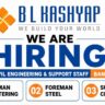 BL Kashyap New Opening 2026 | Foreman Shuttering, Foreman Steel & Civil Supervisor Jobs | Bengaluru