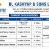 BL Kashyap Recruitment 2026: Electrical Engineer, Mivan Engineer, EHS Officer & Supervisor Jobs in Bangalore & Chennai
