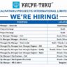Kalpataru Projects International Recruitment 2026: Manager, Project Incharge, Civil, Electrical, EHS & HR Jobs