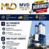 MVD Pvt. Ltd. Recruitment 2026: QC Engineer & RMC Plant Chemist Jobs for L&T Bullet Train Project