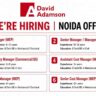 David Adamson India Jobs 2026 | MEP Manager, Cost Manager & Commercial/QS Vacancies in Noida