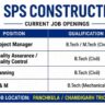 SPS Construction Recruitment 2026 | Project Manager, QA/QC, Planning & P&M Manager Jobs | High-Rise Building Projects