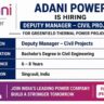 Adani Power Recruitment 2026 | Deputy Manager – Civil Projects Jobs | Thermal Power Plant Construction