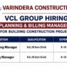 VCL Group Recruitment 2026 | Planning Manager & Billing Manager Jobs | Building Construction Project in Amaravati