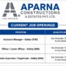 Aparna Constructions Recruitment 2026 | Safety (EHS) Jobs for Building Projects
