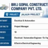 Brij Gopal Construction Company Recruitment 2026 – Electrical & Automation Engineer Jobs