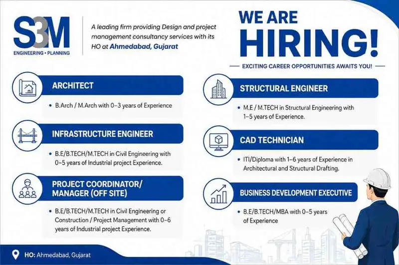 SM3 Engineering Jobs 2026 – Civil, Structural, Architect & Project Management Vacancies